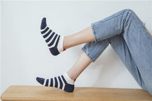 Load image into Gallery viewer, Back heart stripe dot Invisible Short Woman summer comfortable cotton girl women boat socks ankle low female 1pair=2pcs ws191