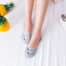 Load image into Gallery viewer, Back heart stripe dot Invisible Short Woman summer comfortable cotton girl women boat socks ankle low female 1pair=2pcs ws191