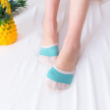 Load image into Gallery viewer, Back heart stripe dot Invisible Short Woman summer comfortable cotton girl women boat socks ankle low female 1pair=2pcs ws191