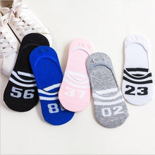 Load image into Gallery viewer, Back heart stripe dot Invisible Short Woman summer comfortable cotton girl women boat socks ankle low female 1pair=2pcs ws191