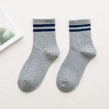 Load image into Gallery viewer, Funny Cute Japanese High School Girls Cotton Loose Striped Crew Socks Colorful Women Sox Harajuku Designer Retro Yellow White
